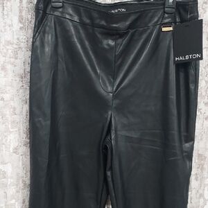 Halston Heritage Black Leather Pants